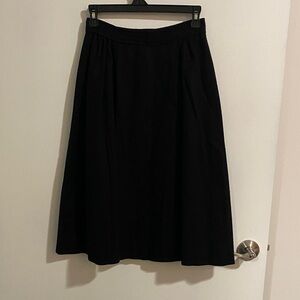 Vintage Black A-Line Wool Skirt